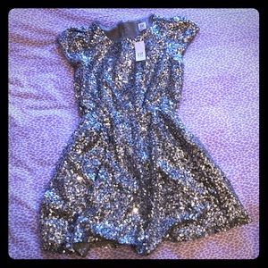 NWT Sparkly Gap dress silver sz medium